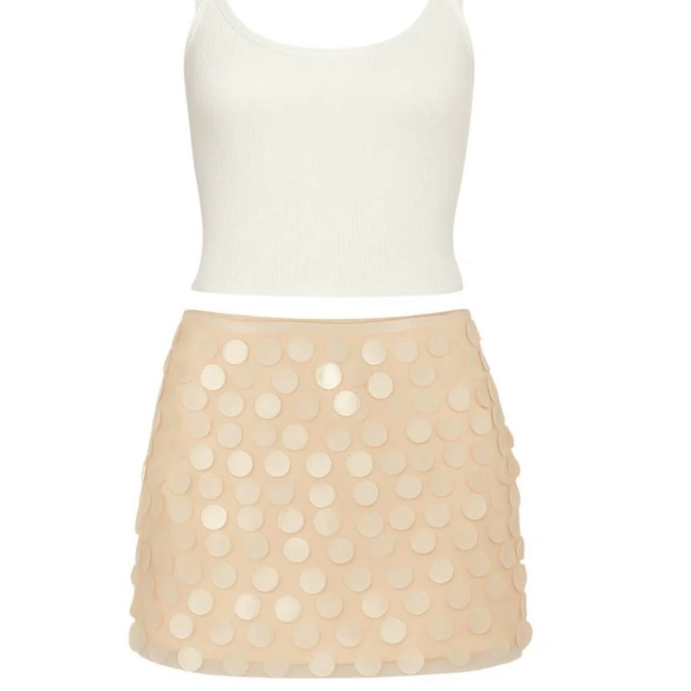Elegant Cream Skirt with Textured Design